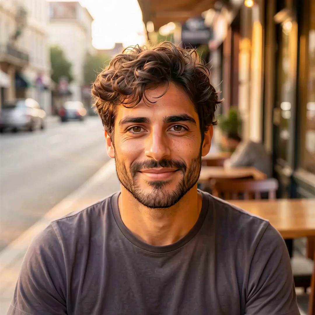 Léo dans un cadrage selfie, aperçu de la fonctionnalité vidéo